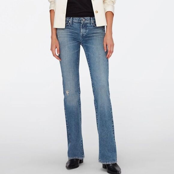 NWT 7 For All Mankind Original Boot Cut Low Rise Embellished Jeans 26 X 33.5 - Picture 3 of 12